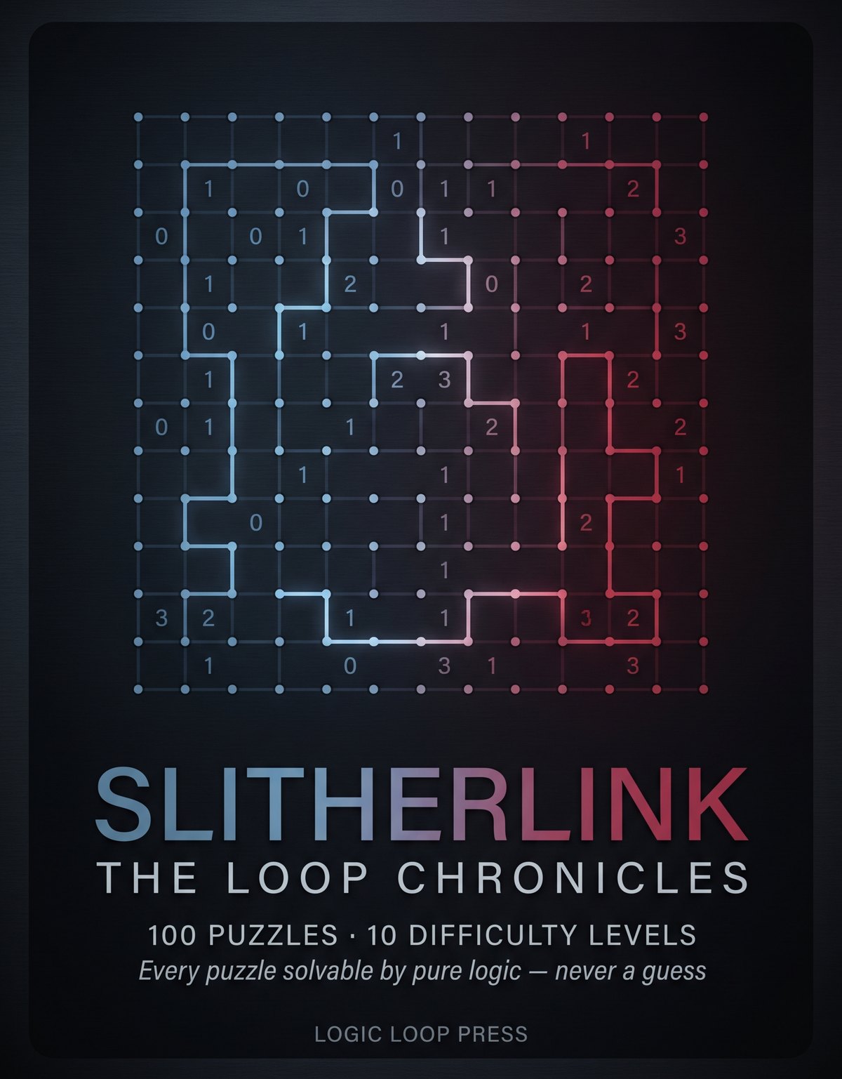 Slitherlink book interior — title page with puzzle grid
