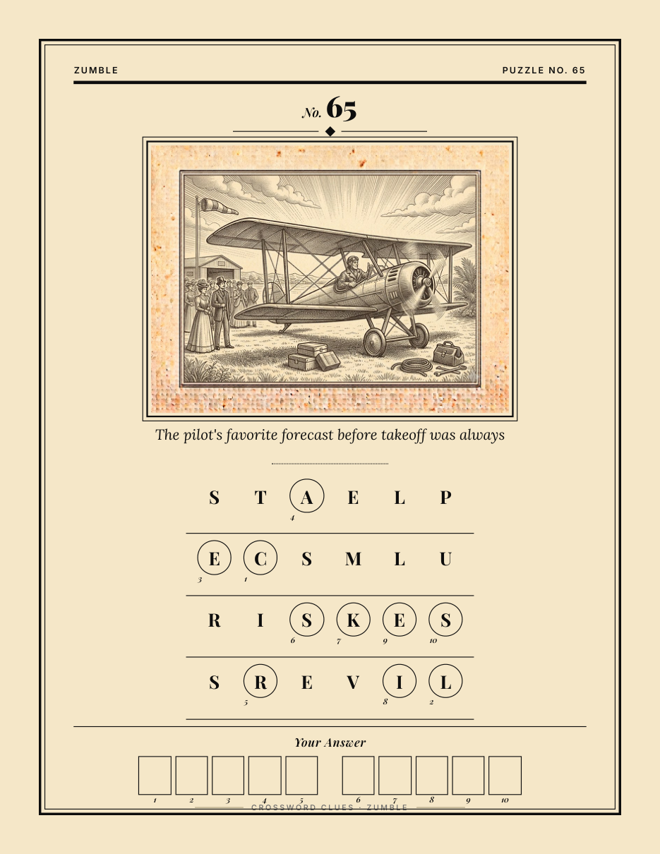 Zumble Puzzle No. 65 — another example puzzle page
